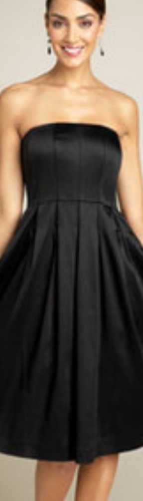 Black satin sleeveless Calvin Klein dress